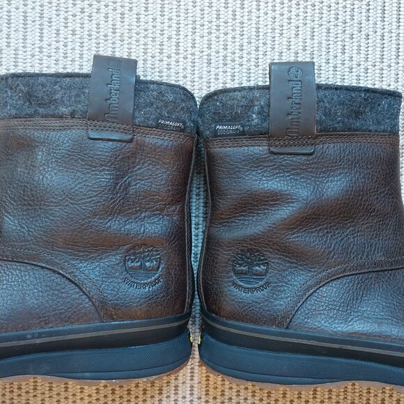 Timberland Brown Leather Boots Mens 8 Earthkeepers Waterproof Climapath Vibram - Picture 7 of 12